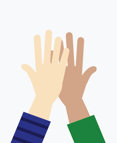 Two hands high-fiving